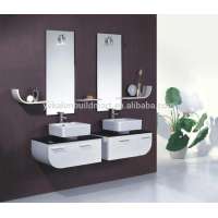 Factory Supplier modern hotel furniture mirror wall mount double sink vanity pvc bathroom cabinet